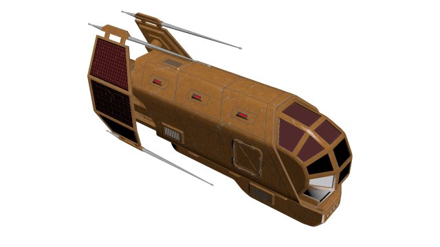 spaceship patriot type 2 orange 3D मॉडल .c4d .max .obj .3ds .fbx .stl .blend 