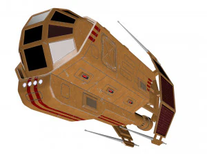 spaceship patriot type 2 orange 3D Model