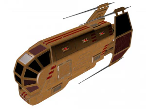 spaceship patriot type 2 orange 3D Model