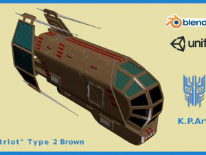 spaceship patriot type 2 brown 3D Model
