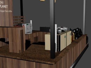 Starbucks Coffee Kiosk Model Coffee Shop Coffee Container 3D 模型
