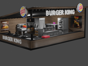 Burger King Kiosk Model Container Burger Restaurant Shop Model 3D