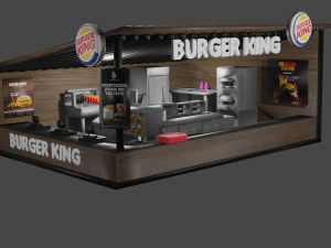 Burger King Quiosque Modelo Container Burger Restaurante Loja Modelo 3D