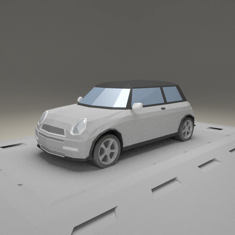 mini cooper of 2001 lowpoly 3D Model .c4d .max .obj .3ds .fbx .stl .blend 