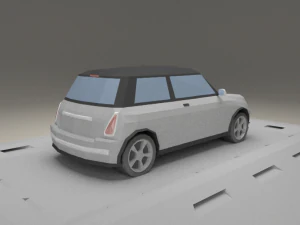 mini cooper of 2001 lowpoly 3D Model