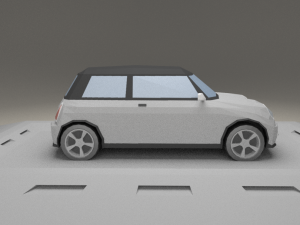 mini cooper of 2001 lowpoly Modello 3D