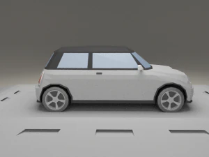 mini cooper of 2001 lowpoly 3D Model