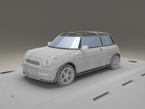 mini cooper of 2001 lowpoly Modello 3D