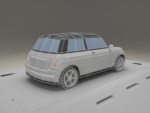 mini cooper of 2001 lowpoly Modello 3D