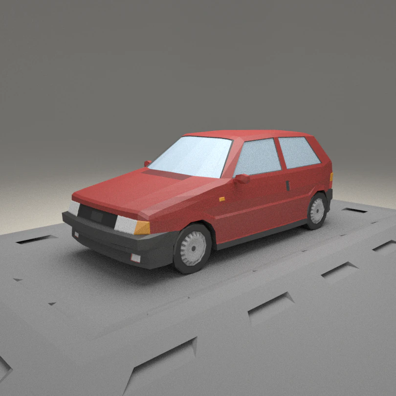 fiat uno form 1983 3D Model .c4d .max .obj .3ds .fbx .stl .blend 
