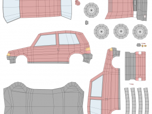 fiat uno form 1983 3D 모델