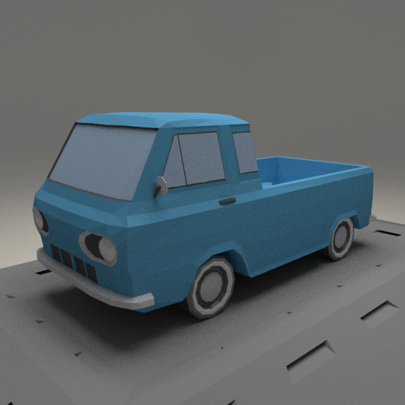 ford e-series econoline pickup from 1963 3D Model .c4d .max .obj .3ds .fbx .stl .blend