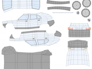 citroen bx from 1990 3D Model
