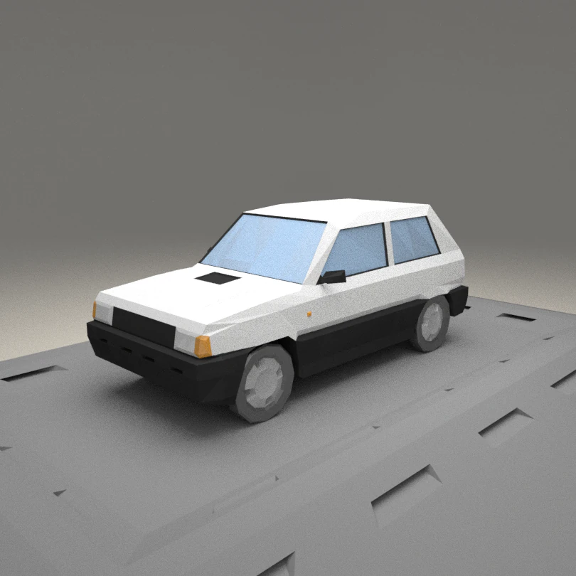fiat panda from 1980 3D Model .c4d .max .obj .3ds .fbx .stl .blend 