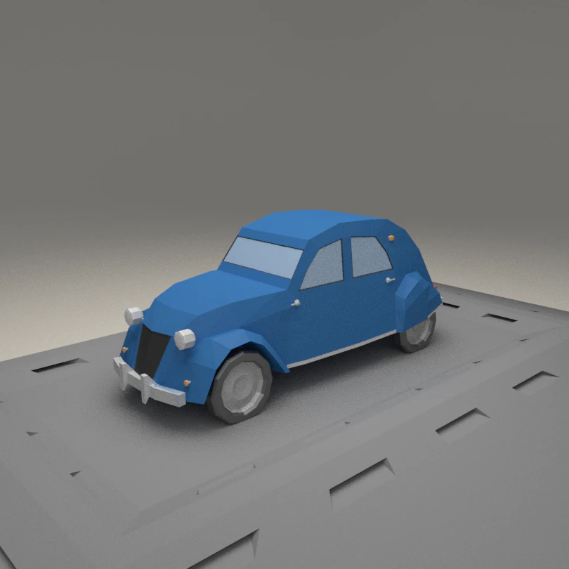 citroen 2cv azlp from 1955 3D Model .c4d .max .obj .3ds .fbx .stl .blend 