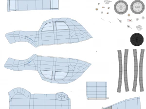 citroen 2cv azlp from 1955 3D Model