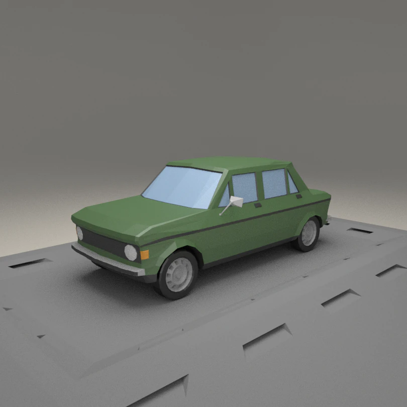fiat 128 4door from 1969 3D Model .c4d .max .obj .3ds .fbx .stl .blend 