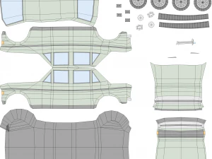 fiat 128 4door from 1969 3D Model