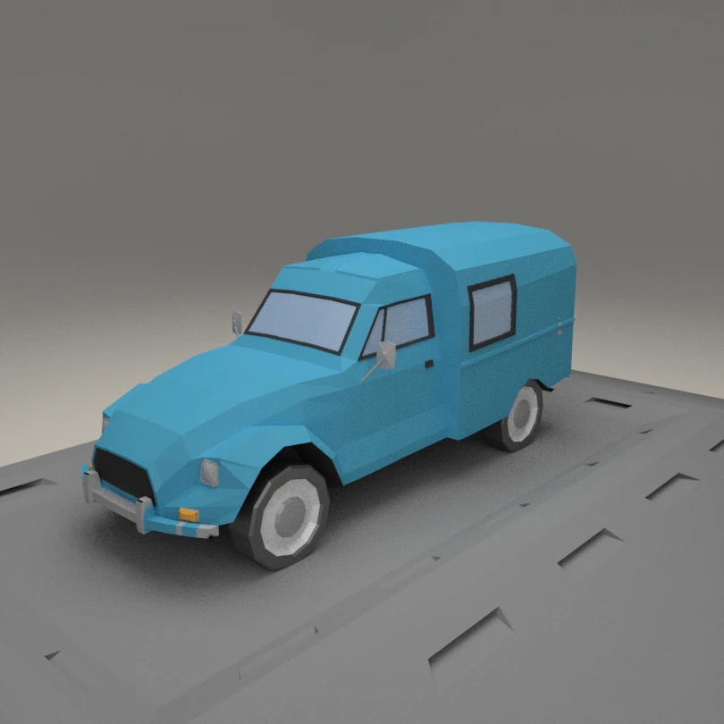 citroen acadiane from 1985 3D Model .c4d .max .obj .3ds .fbx .stl .blend