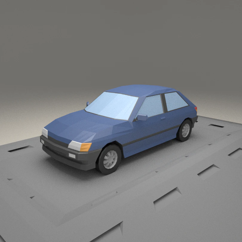 ford e fiesta 3door from 1990 3D Model .c4d .max .obj .3ds .fbx .stl .blend