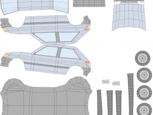 ford e fiesta 3door from 1990 3D Model