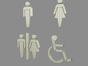 wc symbol Modello di stampa 3D