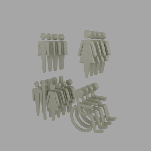 wc symbol 3D Print Model .c4d .max .obj .3ds .fbx .stl .blend 