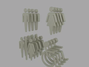 화장실 기호 3D 프린트 모델