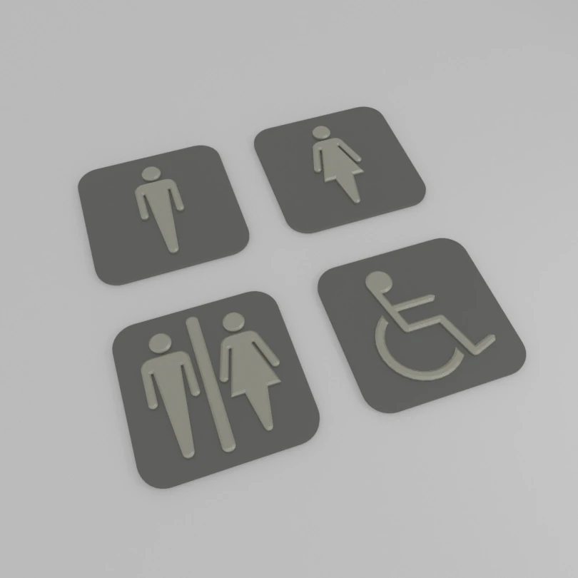 wc pictograma 3D Print Model .c4d .max .obj .3ds .fbx .stl .blend
