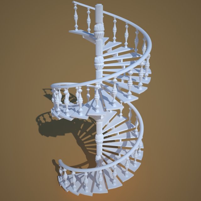spirale stairs 3D 模型 .c4d .max .obj .3ds .fbx .stl .blend