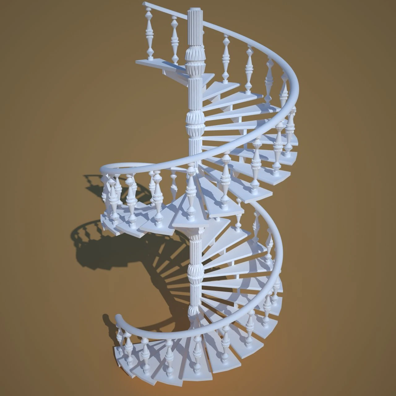 spirale stairs 3D Model .c4d .max .obj .3ds .fbx .stl .blend 