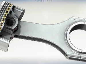 piston and connecting rod 3D Model