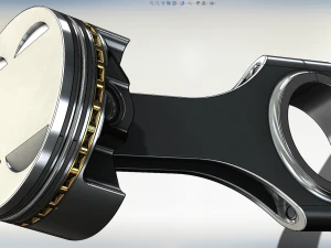 piston and connecting rod 3D Model