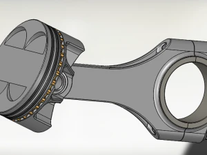 piston and connecting rod 3D Model