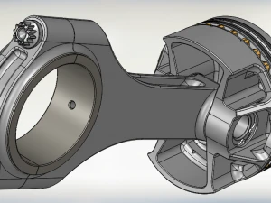 piston and connecting rod 3D Model