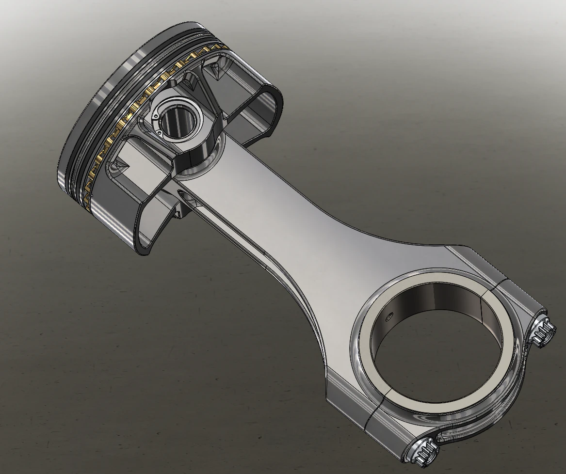 piston and connecting rod 3D Model .c4d .max .obj .3ds .fbx .stl .blend 