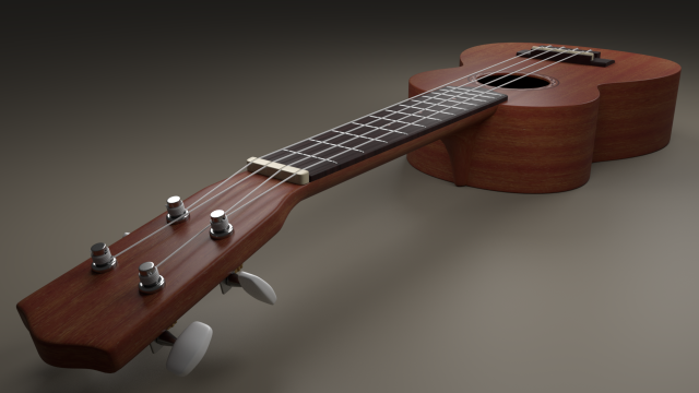 ukulele 3Dモデル .c4d .max .obj .3ds .fbx .stl .blend 