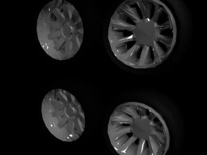 low poly wheels 3D Model