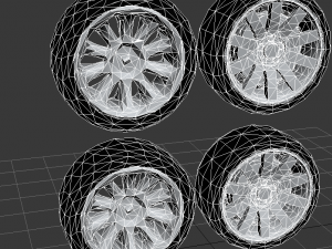 low poly wheels 3D 模型