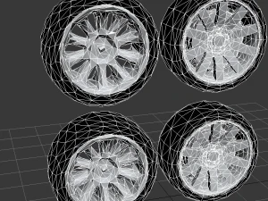 low poly wheels 3D Model