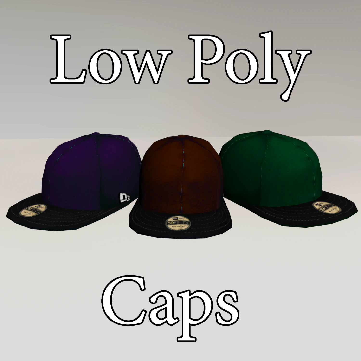 low poly caps 3D Model .c4d .max .obj .3ds .fbx .stl .blend