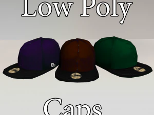 низкополигональные кепки 3D Модель
