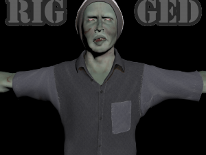 zombie character rigged 3D मॉडल