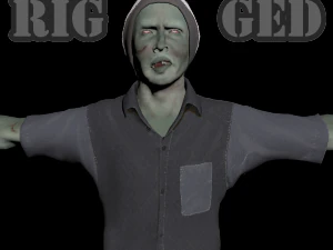 зомби-персонаж подстроен 3D Модель