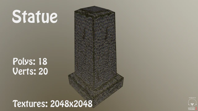 низкополигональная статуя 3D Модель .c4d .max .obj .3ds .fbx .stl .blend 