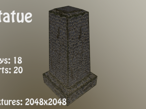 low poly statue 3D Model