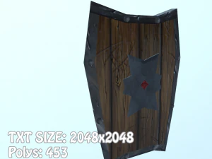 низькополягональний щит, розписаний вручну 3D Модель