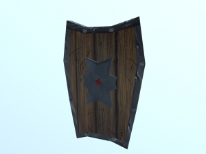low poly hand painted shield 3D Model