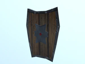 low poly hand painted shield 3D Model