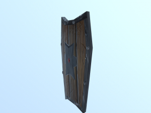 low poly hand painted shield 3D Model